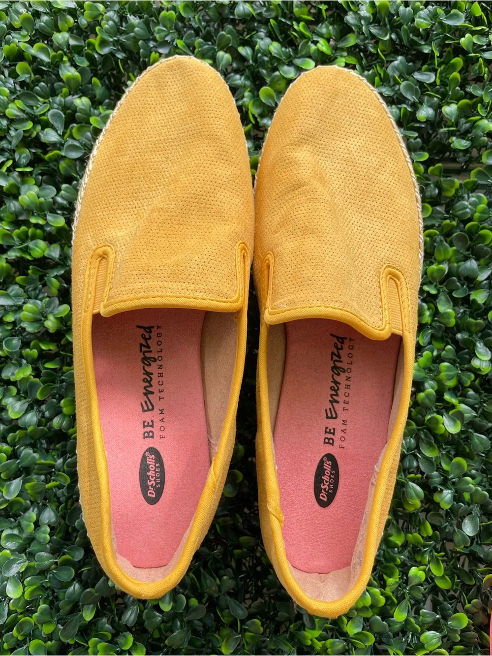 Womens Slip-On Espadrille Sandals in Mustard Yellow